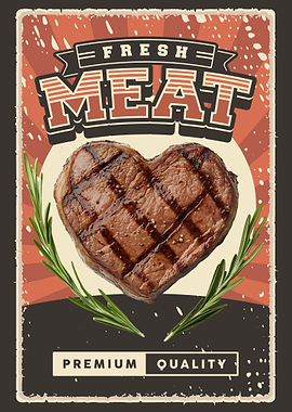 Fresh Meat Premium Quality Poster