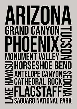 Arizona Typography Word Art