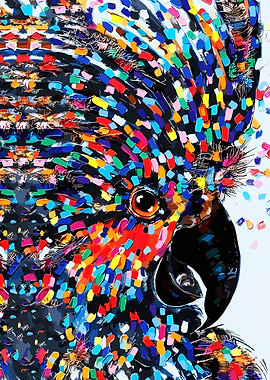 Colorful Cockatoo Portrait Painting