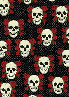 Skulls and Roses Pattern