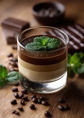 Chocolate Coffee Dessert with Mint