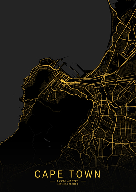 Golden Cape Town City Map
