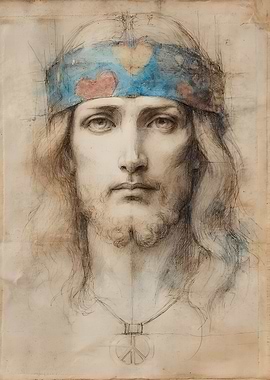 Pencil Sketch of Man with Headband
