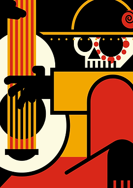 Day of the Dead Musician Art