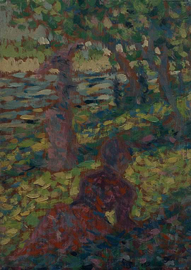 Impressionistic Landscape with Trees and Water