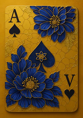Floral Ace of Spades Card