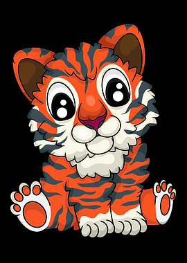 Cute Tiger Baby Kids Tiger Lover Kids Girls Tiger