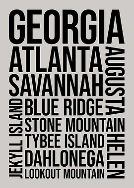 Georgia Typography Word Art