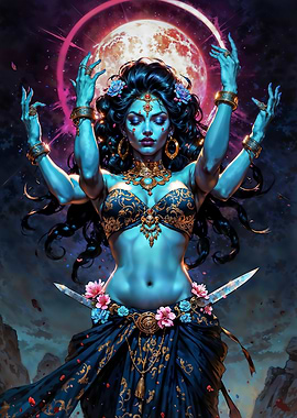 Kali Goddess under Lunar Glow
