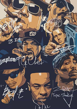 Hip Hop Legends Collage Art