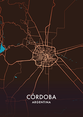 Córdoba, Argentina City Map