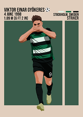 Viktor Gyökeres Soccer Illustration