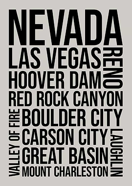 Nevada Typography Word Art