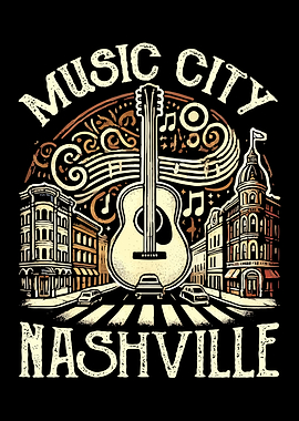 Music City Souvenir From Nashville TN Guitar Nashville