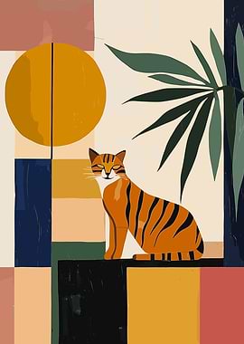Minimal Tiger Abstract Art