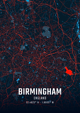 Birmingham England City Map