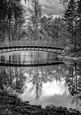 Black and White Bridge Reflection