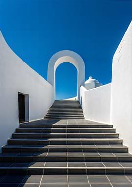White Architecture Greece with Blue Sky