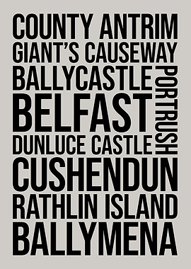 County Antrim Typography Word Art