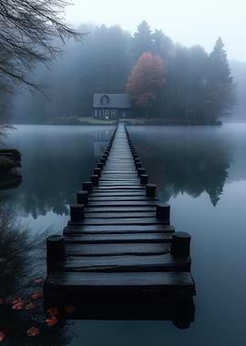Misty Lake Cabin Pier