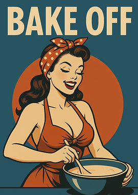 Bake Off Retro Pin-Up Kitchen Poster