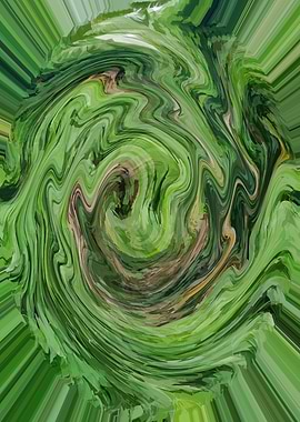 Swirling Green Abstract AI3