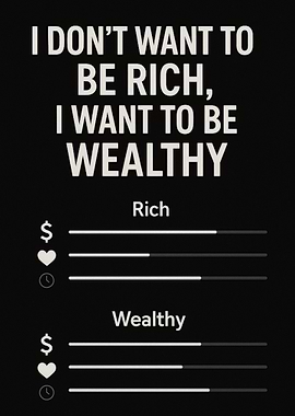 'I don't want to be Rich, I want to be Wealthy' Quote