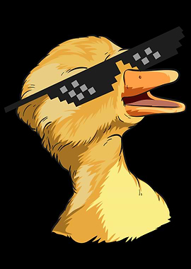 Cool Duck with Pixel Sunglasses