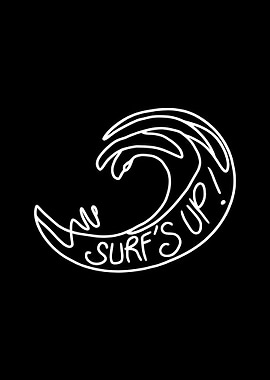 Surf's Up Wave Line Art