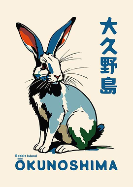 Okunoshima Rabbit Island Poster