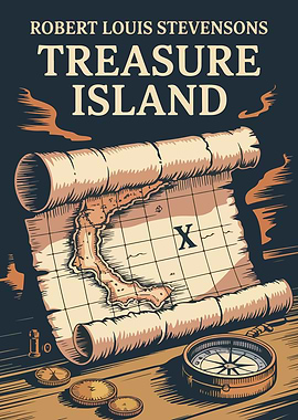 Treasure Island Book Cover Illustration