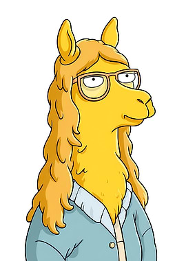 Cartoon Llama with Glasses