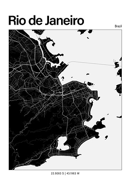 C Black and White Map