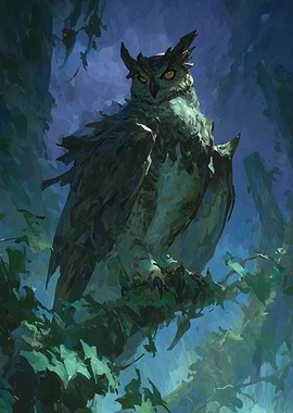 Majestic Owl Perched in Forest