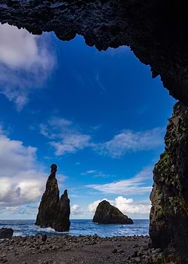 Coastal View from Cave Entrance, Madeira