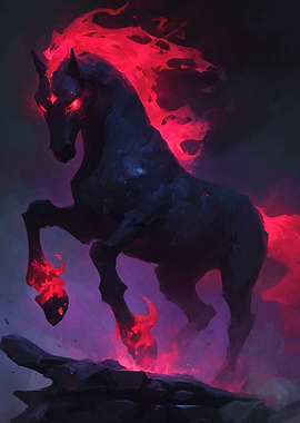 Fiery Dark Unicorn