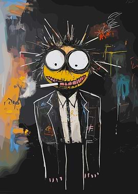 Plush Toy Smoking in Suit