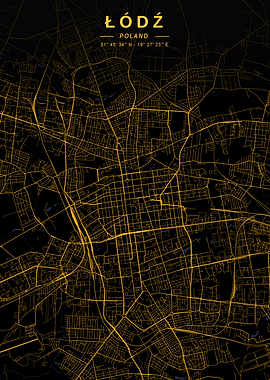 Łódź Golden City Map