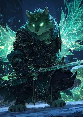 Armored Wolf Warrior with Sword