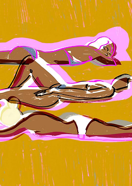 Sunbathers on Golden Sand