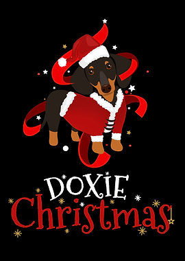 Doxie Christmas with Santa Dachshund