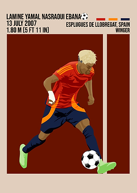 Lamine Yamal Soccer Player Illustration
