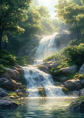 Lush Waterfall Landscape