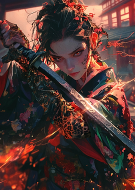 Female Warrior with Katana