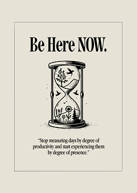 Be Here Now Hourglass Illustration