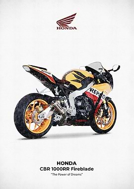 Honda CBR 1000RR Fireblade Repsol 2009 Sketchart