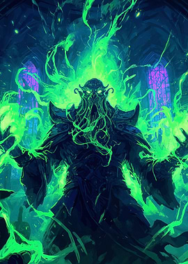 Cthulhu-like Figure Green Energy