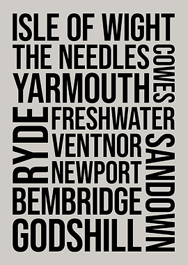 Isle of Wight Typography Word Art