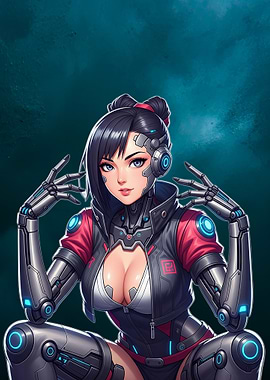 Cyberpunk Girl with Robotic Enhancements