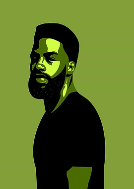 Monochromatic Portrait of a Bearded Man